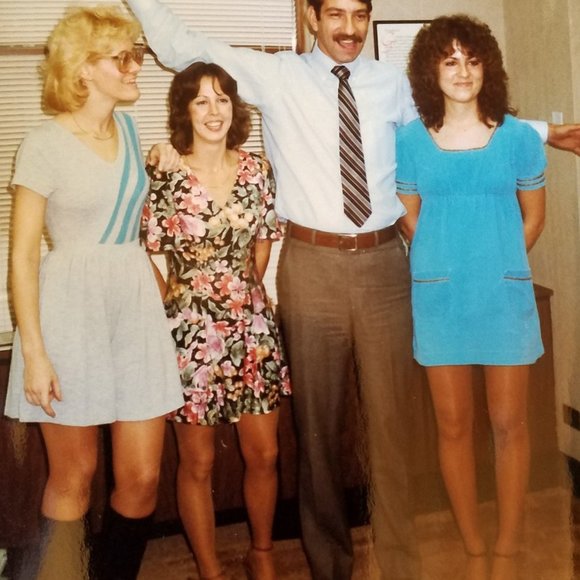 Vintage Corduroy Aqua Mini Dress with Trim - Great for Halloween! - Picture 4 of 4